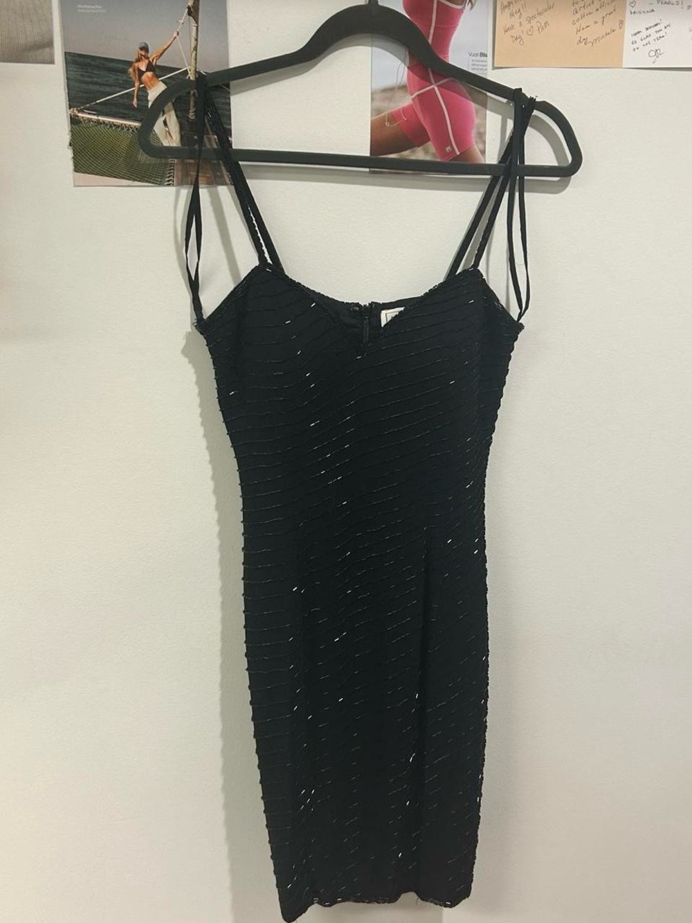 Black Strappy Sequin Bodycon Dress - Women